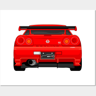 GTR R34 RED Posters and Art